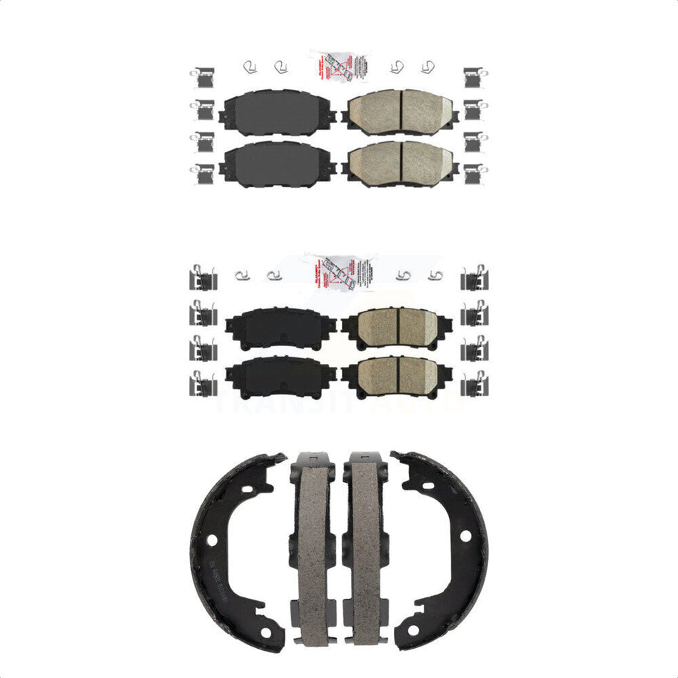 Front Rear Ceramic Disc Brake Pads And Parking Shoes Kit For Toyota Prius V KNN-101156