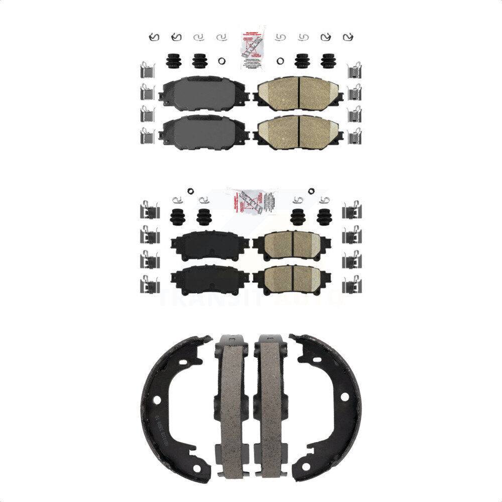 Front Rear Ceramic Disc Brake Pads And Parking Shoes Kit For Toyota Mirai KNN-101157