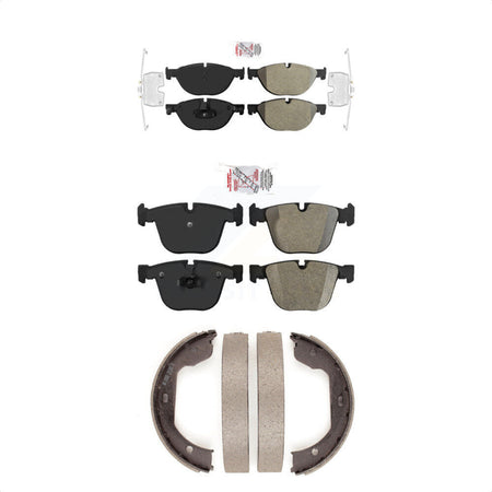 Front Rear Semi-Metallic Disc Brake Pads And Parking Shoes Kit For BMW 750i GT KNN-101163