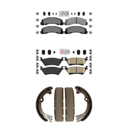 Front Semi-Metallic Rear Ceramic Disc Brake Pads And Parking Shoes Kit For KNN-101180
