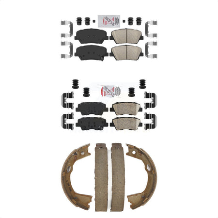 Front Rear Ceramic Disc Brake Pads And Parking Shoes Kit For Hyundai Azera KNN-101188