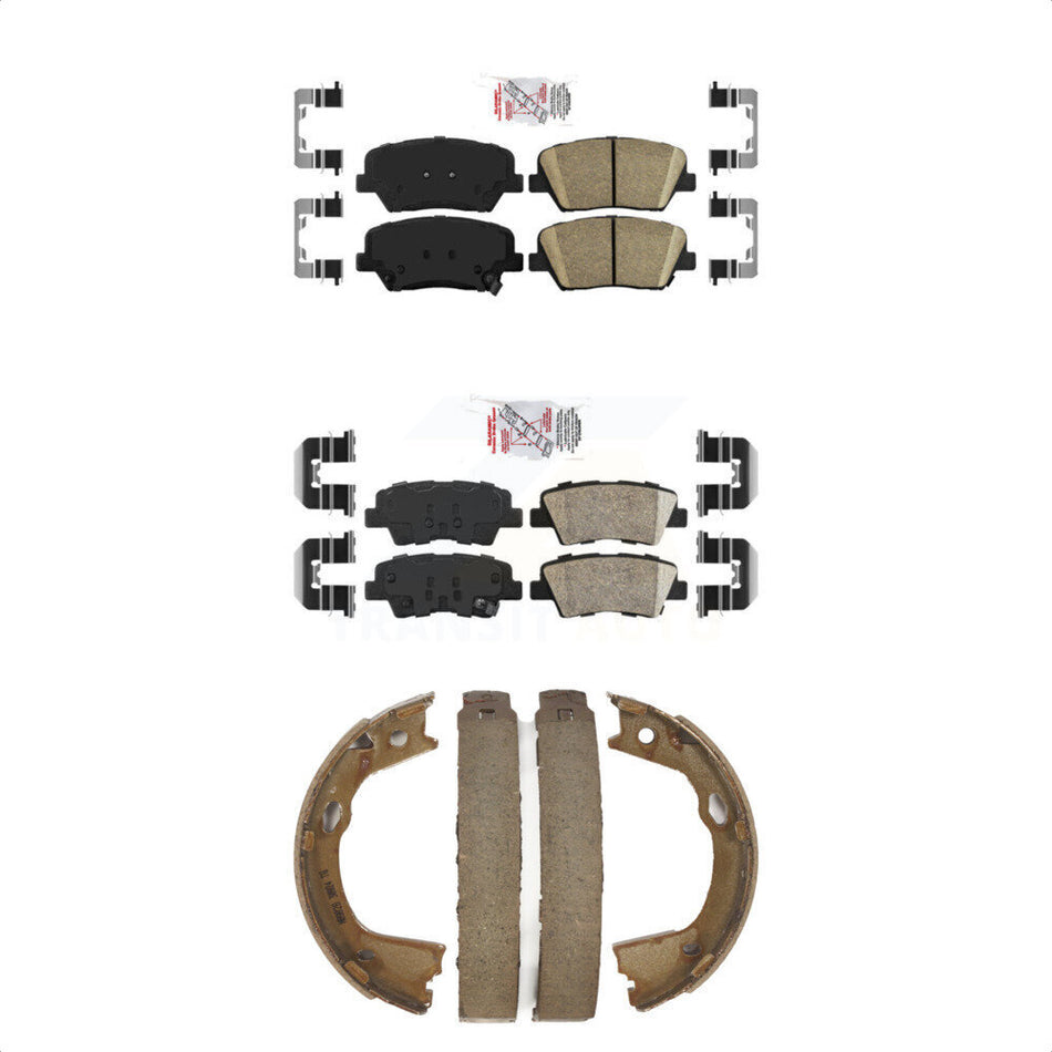 Front Rear Ceramic Disc Brake Pads And Parking Shoes Kit For Hyundai Azera KNN-101189