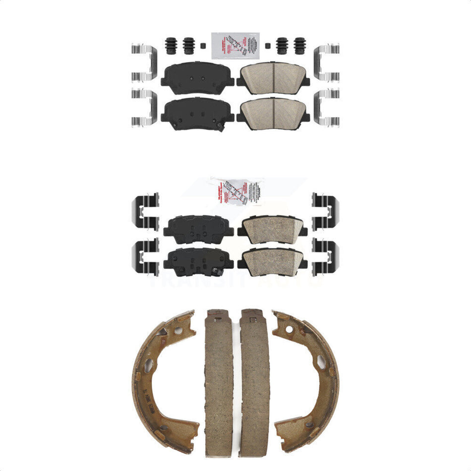 Front Rear Ceramic Disc Brake Pads And Parking Shoes Kit For Hyundai Azera KNN-101190