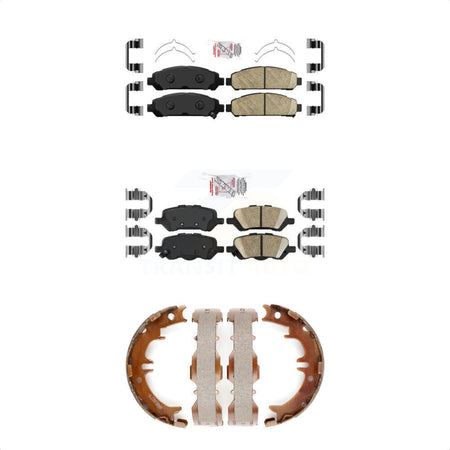 Front Rear Ceramic Disc Brake Pads And Parking Shoes Kit For Toyota Venza KNN-101197