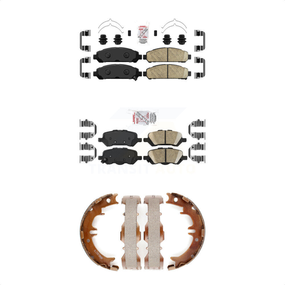 Front Rear Ceramic Disc Brake Pads And Parking Shoes Kit For Toyota Venza KNN-101198