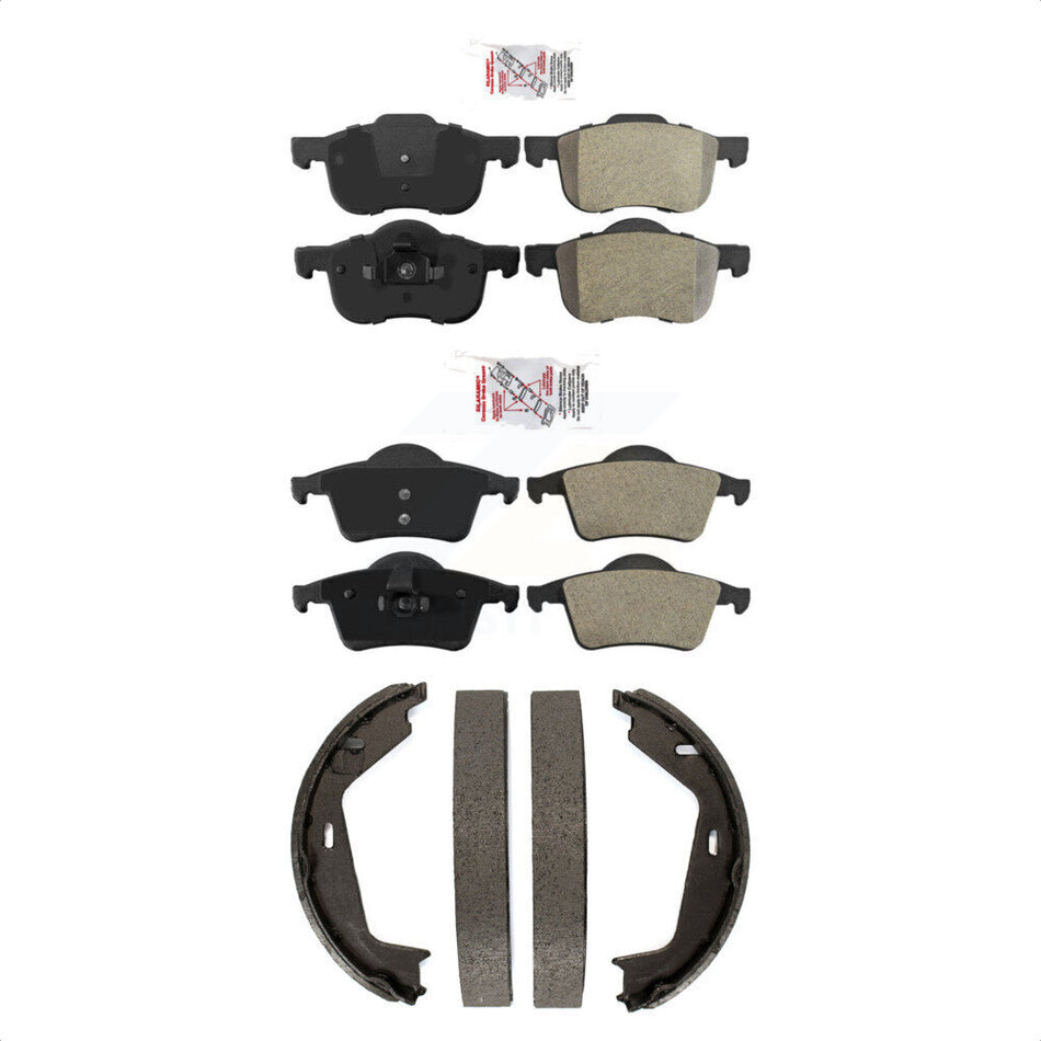 Front Rear Semi-Metallic Disc Brake Pads And Parking Shoes Kit For Volvo XC70 KNN-101212