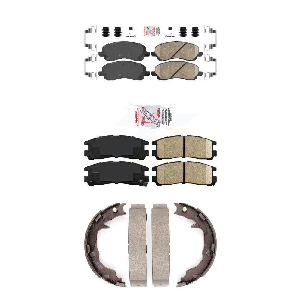 Front Rear Ceramic Disc Brake Pads And Parking Shoes Kit For Mitsubishi Galant KNN-101213