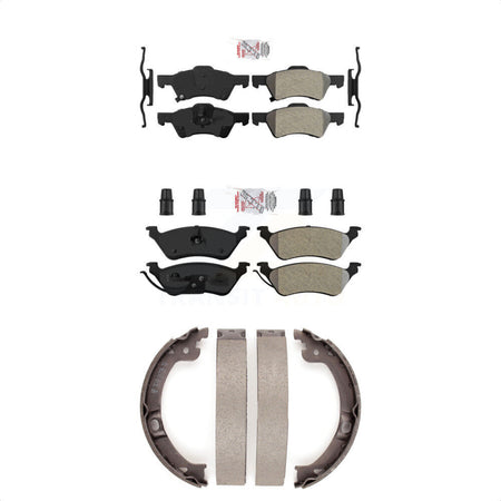 Front Rear Semi-Metallic Disc Brake Pads And Parking Shoes Kit For Dodge Grand KNN-101217