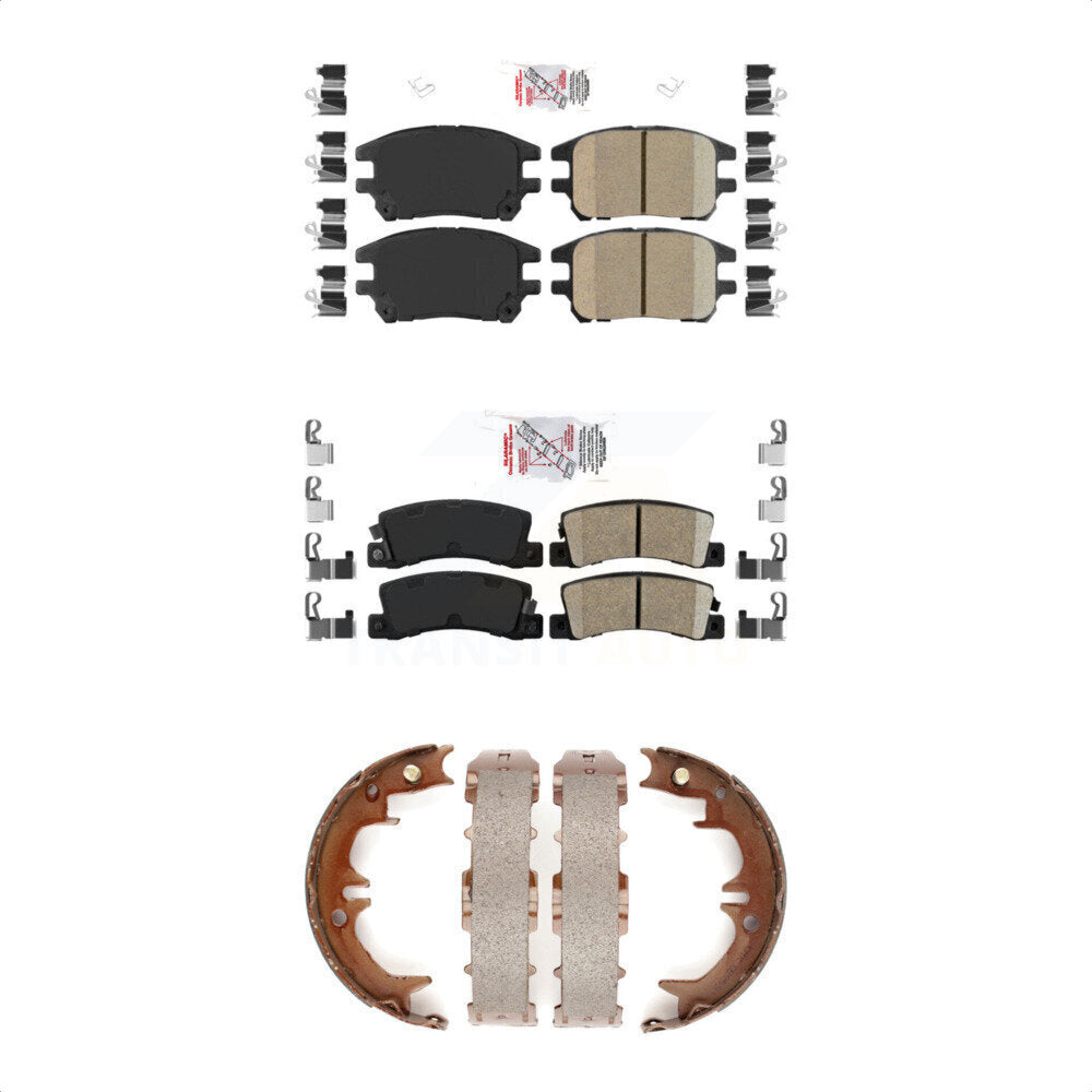 Front Rear Ceramic Disc Brake Pads And Parking Shoes Kit For 02-03 Lexus RX300 KNN-101221