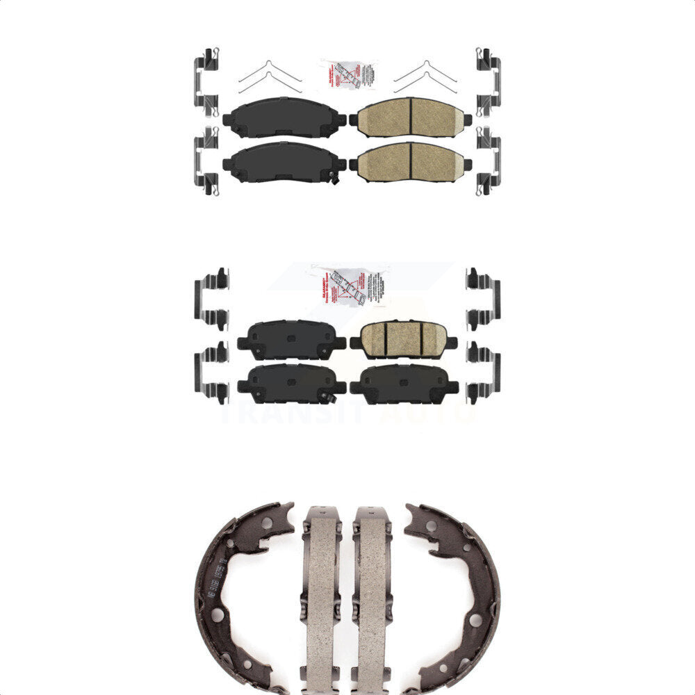 Front Rear Ceramic Disc Brake Pads And Parking Shoes Kit For Nissan LEAF KNN-101225