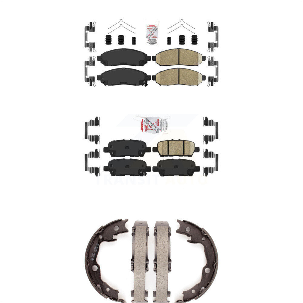 Front Rear Ceramic Disc Brake Pads And Parking Shoes Kit For Nissan LEAF KNN-101226