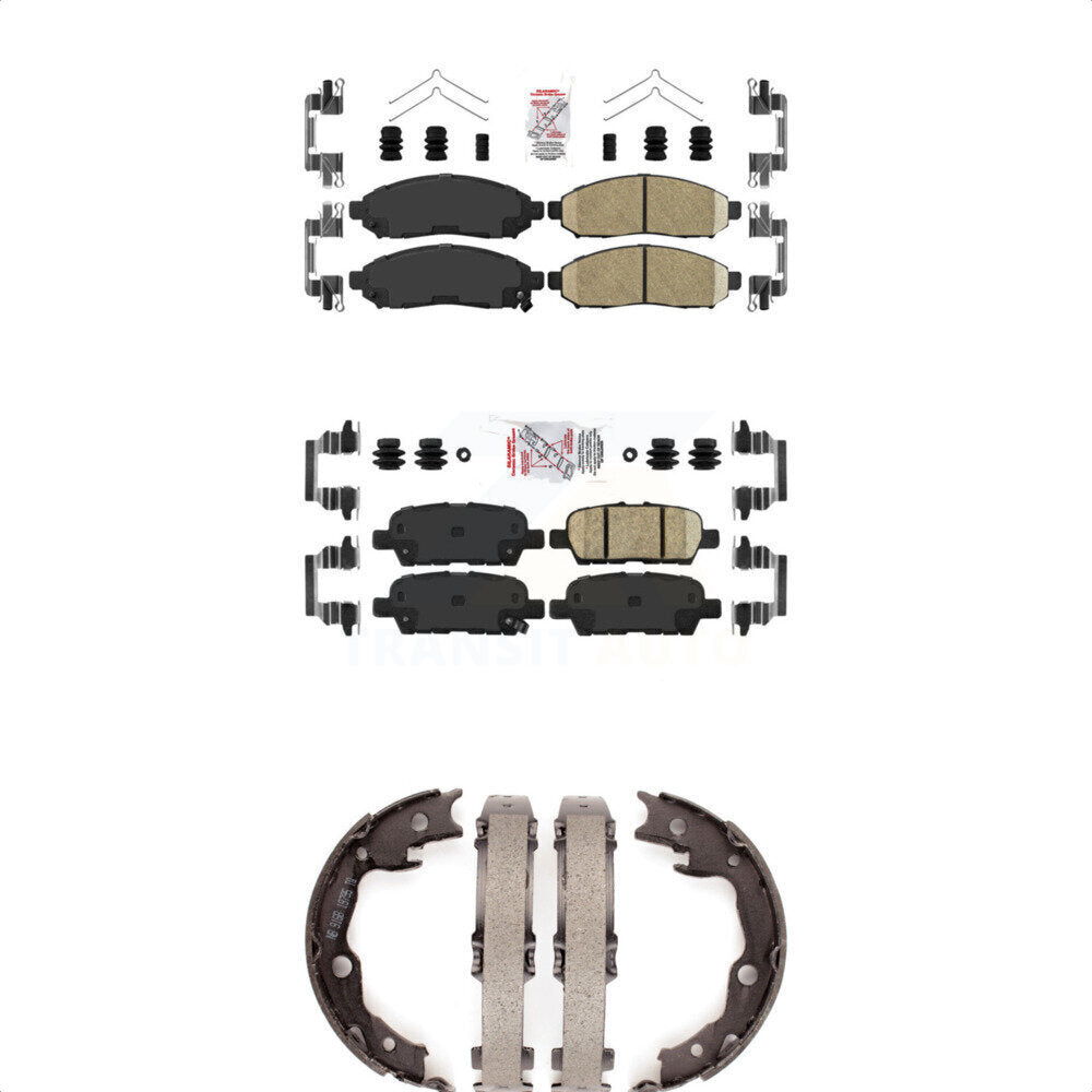 Front Rear Ceramic Disc Brake Pads And Parking Shoes Kit For Nissan LEAF KNN-101228