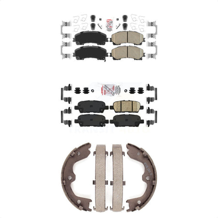 Front Rear Ceramic Disc Brake Pads And Parking Shoes Kit For INFINITI QX50 KNN-101239
