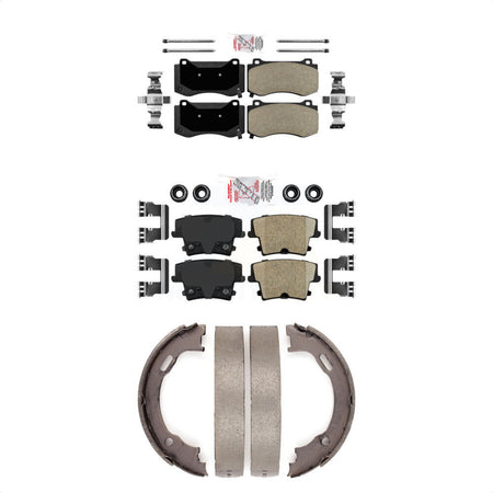 Front Semi-Metallic Rear Ceramic Disc Brake Pads And Parking Shoes Kit For KNN-101245