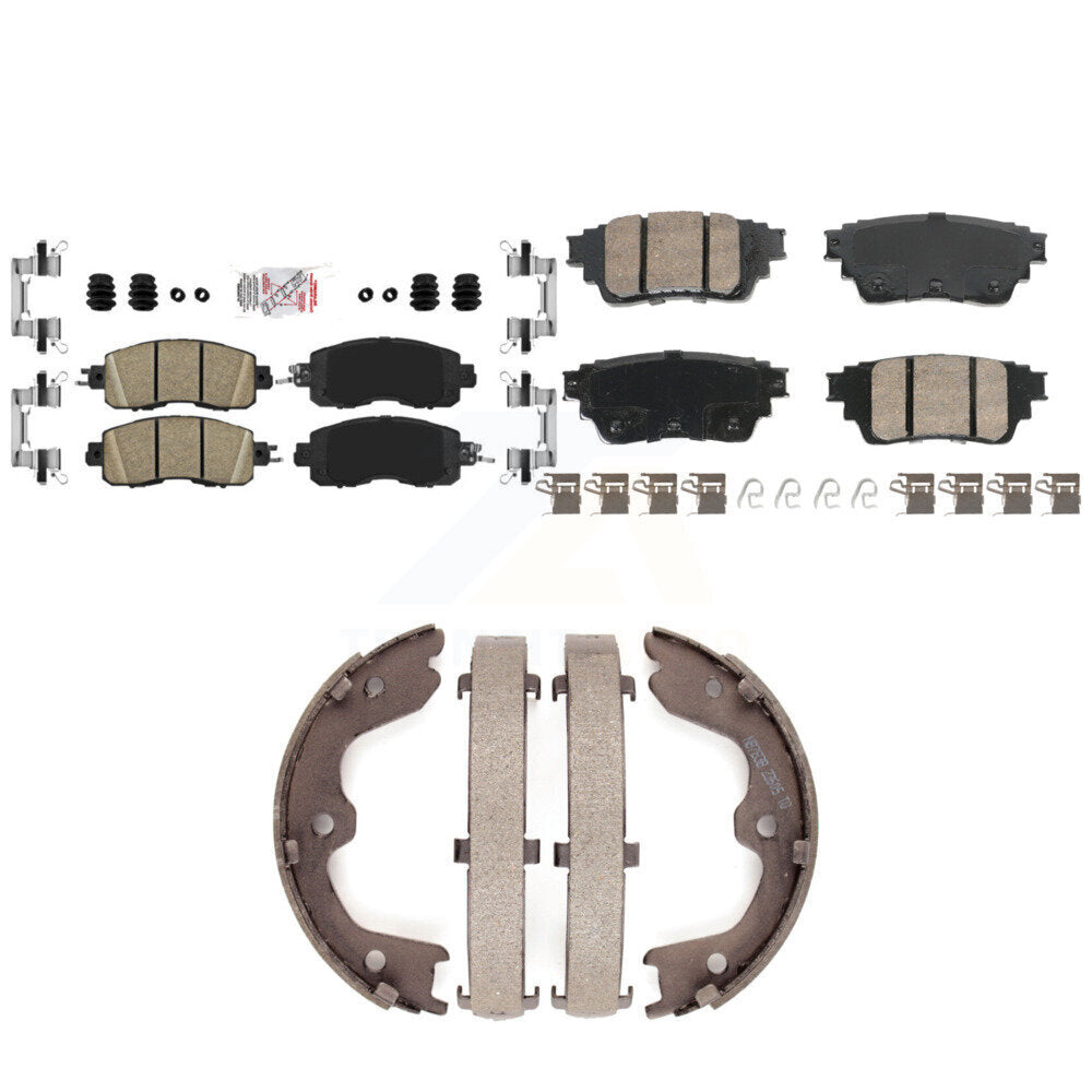 Front Rear Ceramic Disc Brake Pads And Parking Shoes Kit For Nissan Altima KNN-101264