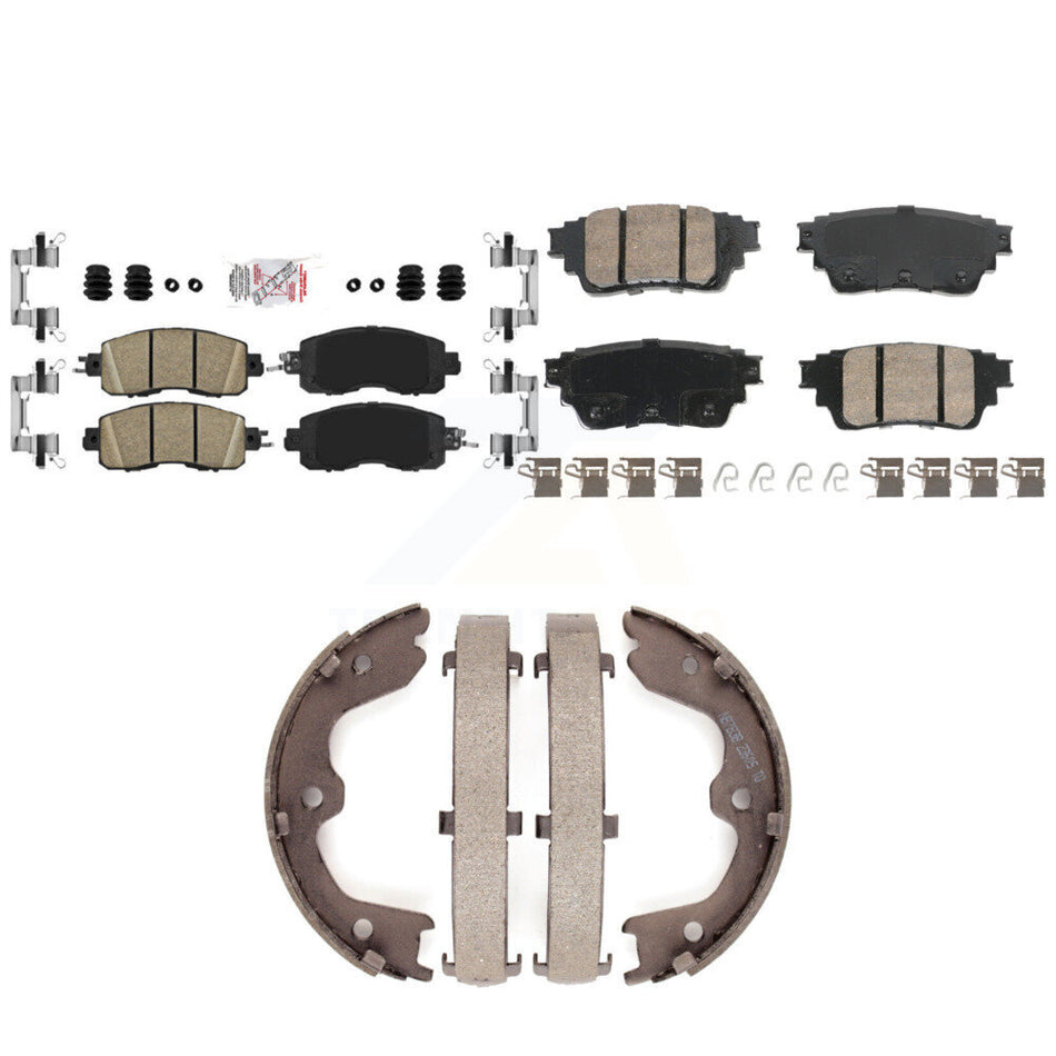 Front Rear Ceramic Disc Brake Pads And Parking Shoes Kit For Nissan Altima KNN-101264