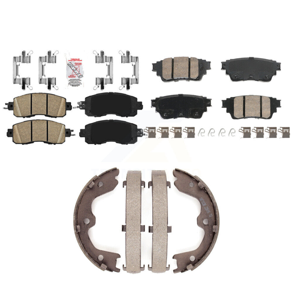 Front Rear Ceramic Disc Brake Pads And Parking Shoes Kit For Nissan Altima KNN-101265