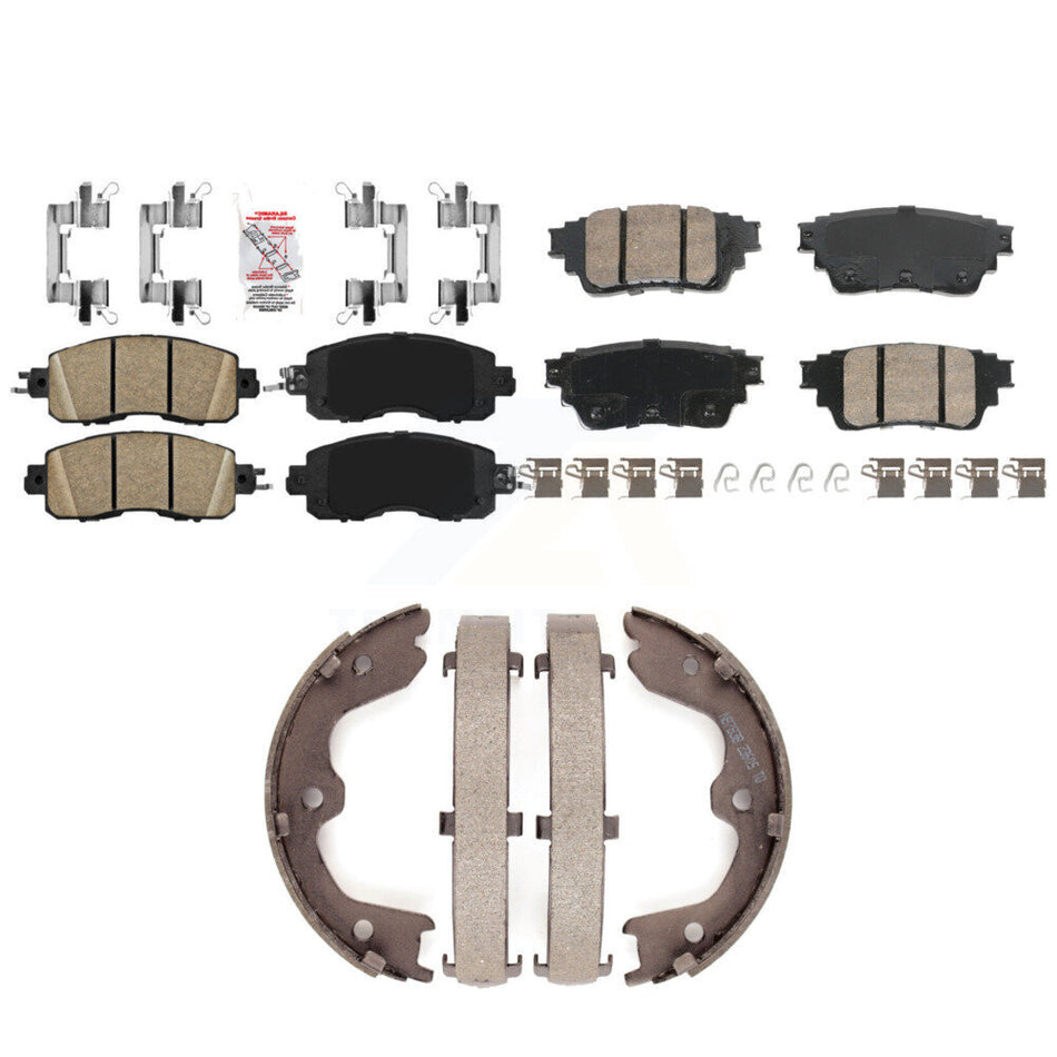 Front Rear Ceramic Disc Brake Pads And Parking Shoes Kit For Nissan Altima KNN-101265