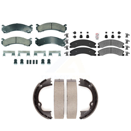 Front Ceramic Rear Semi-Metallic Disc Brake Pads And Parking Shoes Kit For KNN-101322