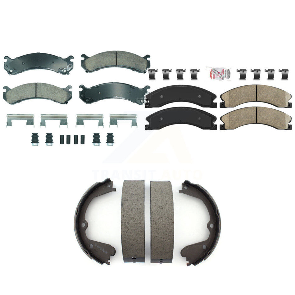 Front Rear Ceramic Disc Brake Pads And Parking Shoes Kit For Chevrolet Express KNN-101323