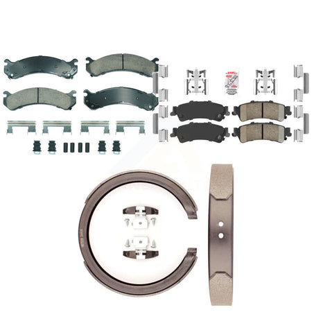 Front Rear Ceramic Disc Brake Pads And Parking Shoes Kit For Cadillac DTS KNN-101328