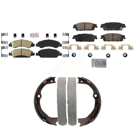 Front Rear Ceramic Disc Brake Pads And Parking Shoes Kit For GMC Chevrolet LD KNN-101333