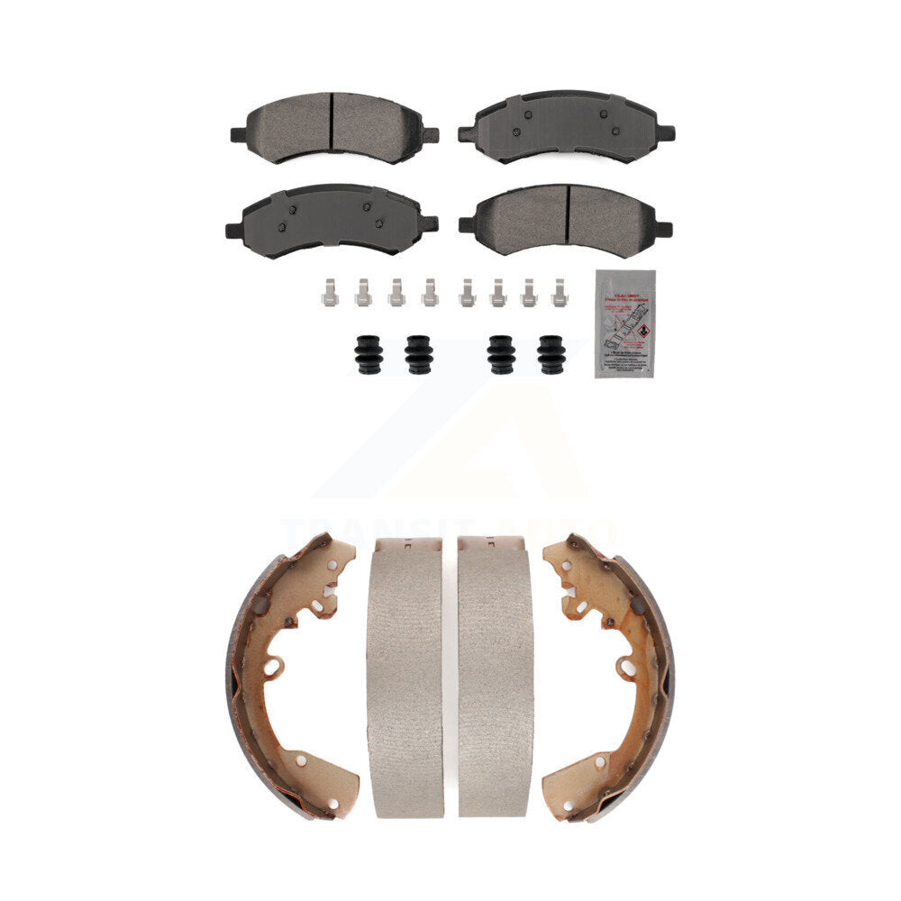 Front Semi-Metallic Disc Brake Pads And Rear Drum Shoes Kit For Dakota Dodge Ram Raider KNN-101343