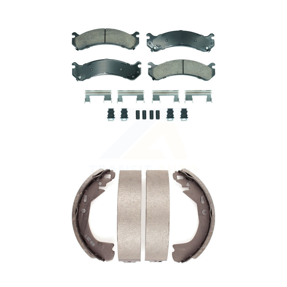 Front Ceramic Disc Brake Pads And Rear Drum Shoes Kit For Cadillac DeVille KNN-101344