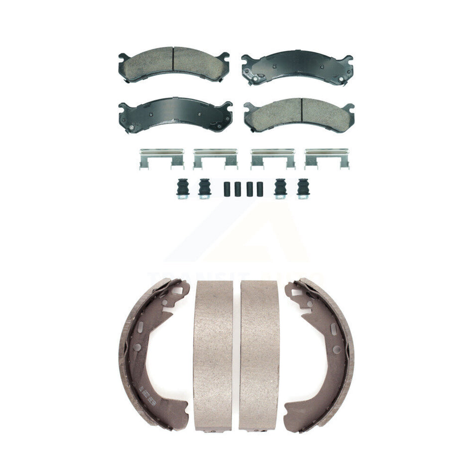 Front Ceramic Disc Brake Pads And Rear Drum Shoes Kit For Cadillac DeVille KNN-101344