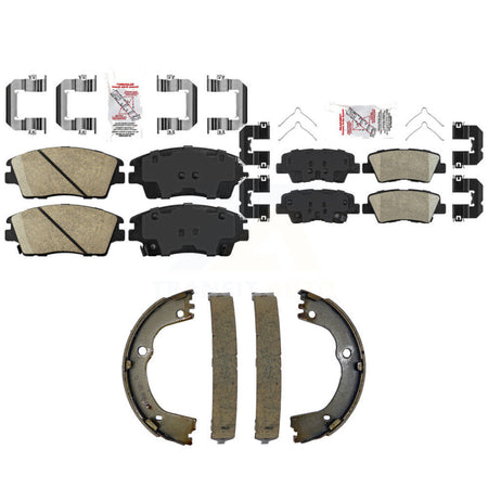 Front Rear Ceramic Disc Brake Pads And Parking Shoes Kit For Hyundai Tucson KNN-101360