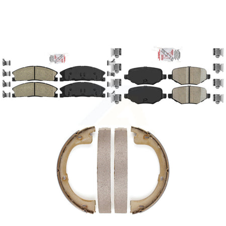 Front Rear Ceramic Disc Brake Pads And Parking Shoes Kit For Lincoln MKT KNN-101368