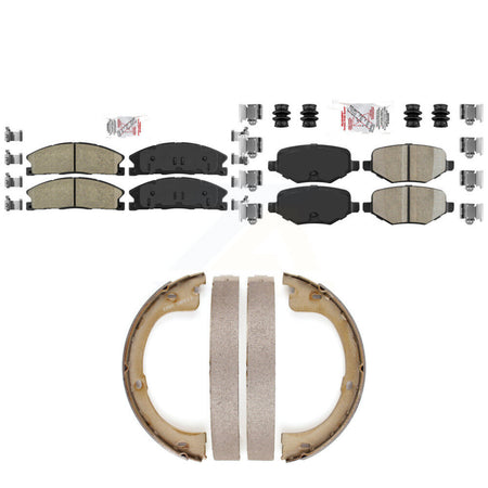 Front Rear Ceramic Disc Brake Pads And Parking Shoes Kit For Lincoln MKT KNN-101371