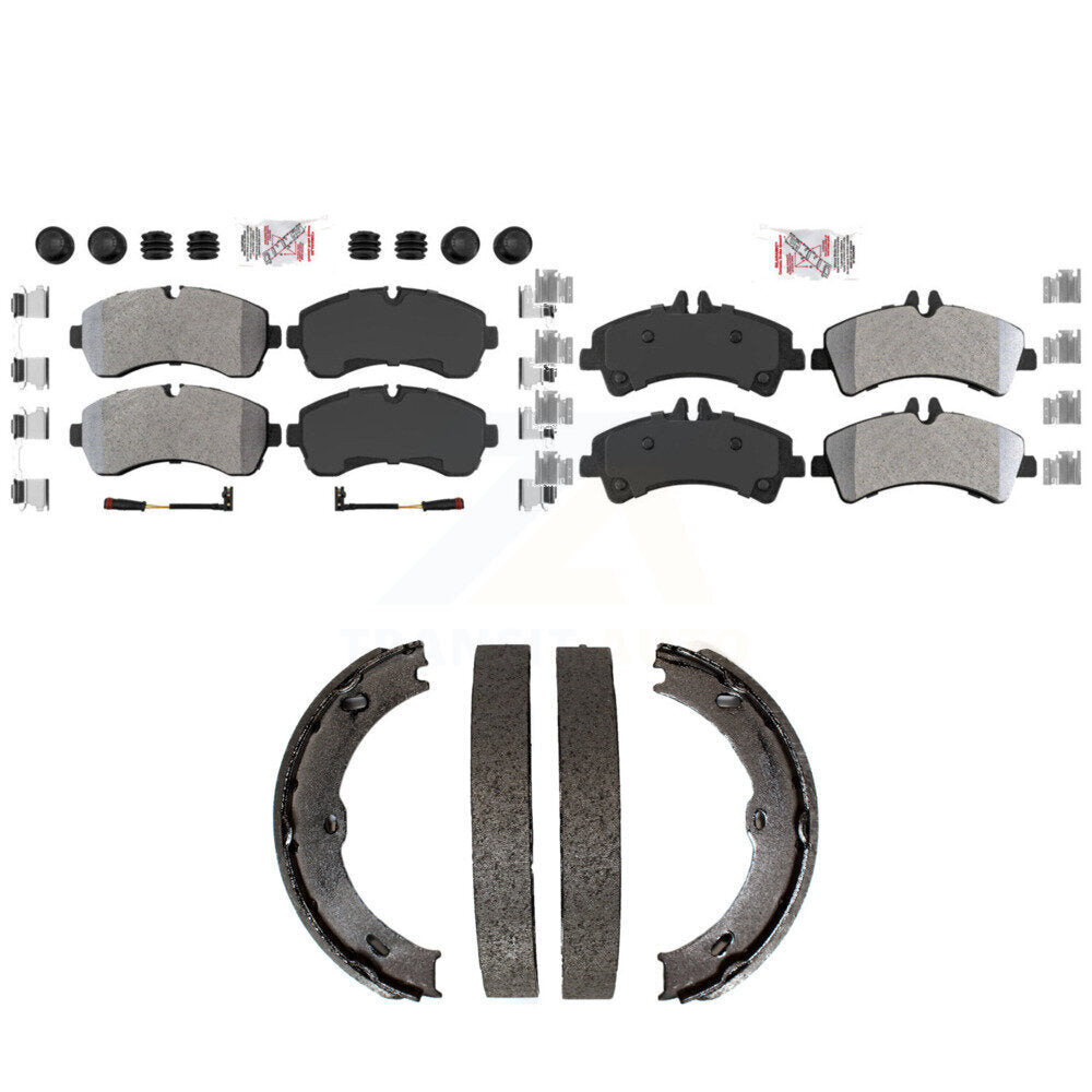 Front Rear Semi-Metallic Disc Brake Pads And Parking Shoes Kit For KNN-101378