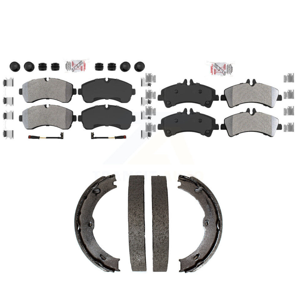 Front Rear Semi-Metallic Disc Brake Pads And Parking Shoes Kit For KNN-101378