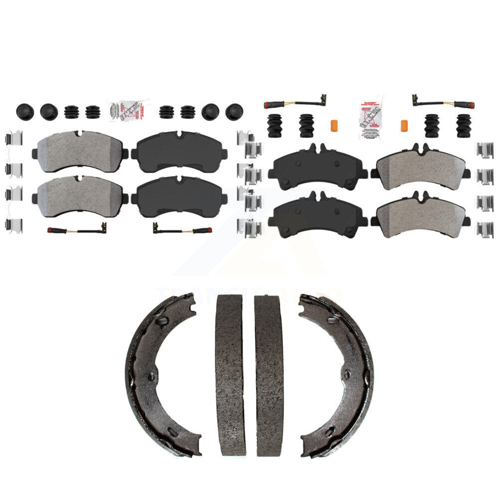Front Rear Semi-Metallic Disc Brake Pads And Parking Shoes Kit For KNN-101379