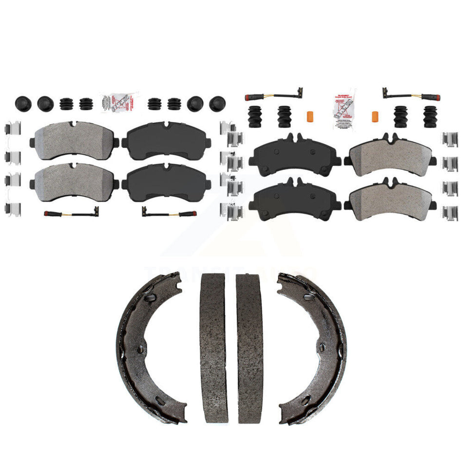 Front Rear Semi-Metallic Disc Brake Pads And Parking Shoes Kit For KNN-101379