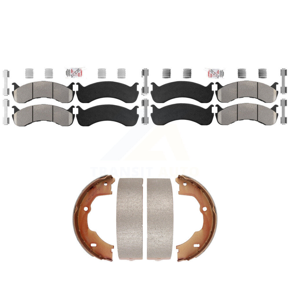 Front Rear Semi-Metallic Disc Brake Pads And Parking Shoes Kit For KNN-101380