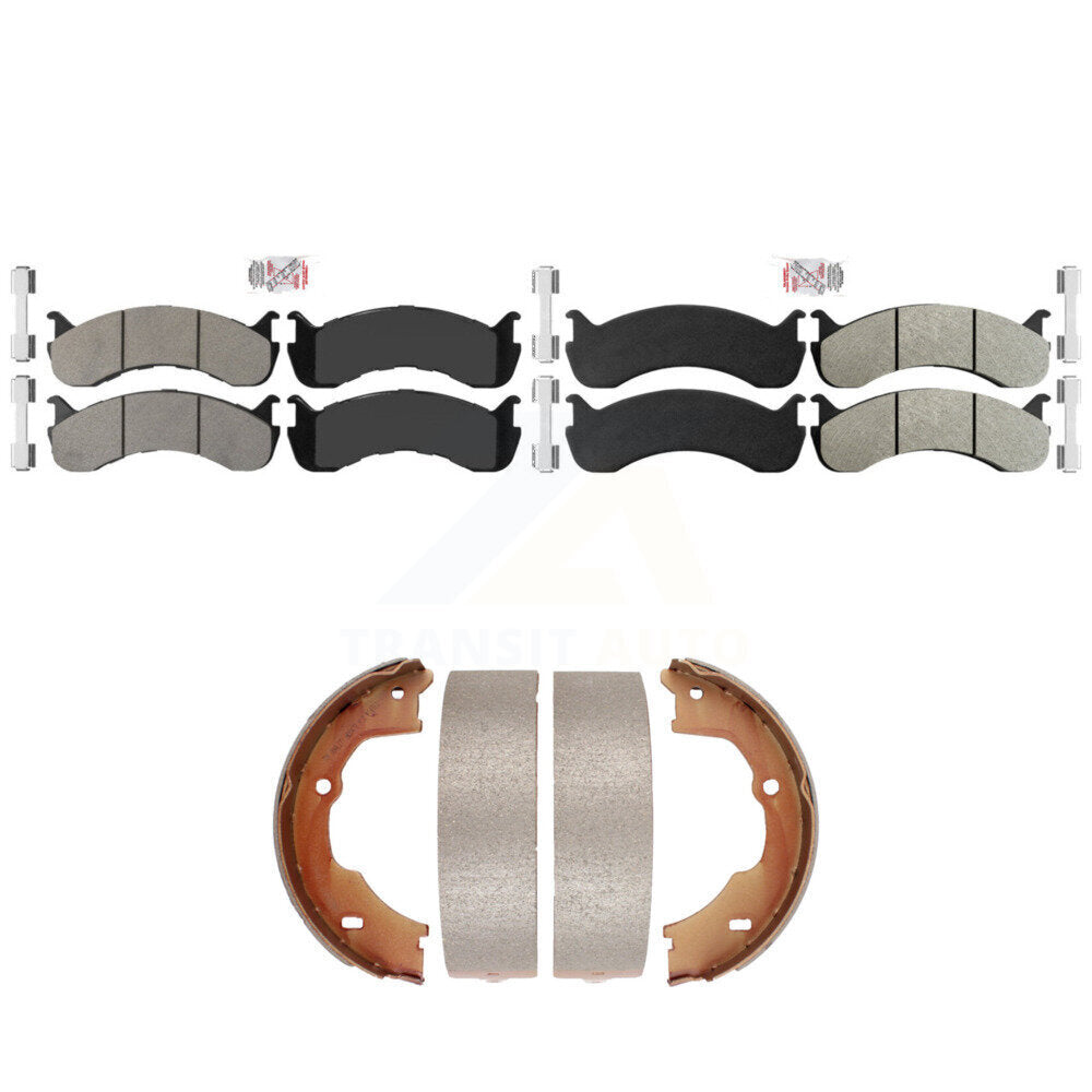 Front Rear Semi-Metallic Disc Brake Pads And Parking Shoes Kit For KNN-101387