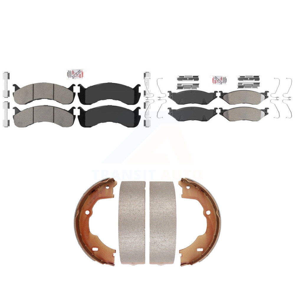 Front Rear Semi-Metallic Disc Brake Pads And Parking Shoes Kit For KNN-101391
