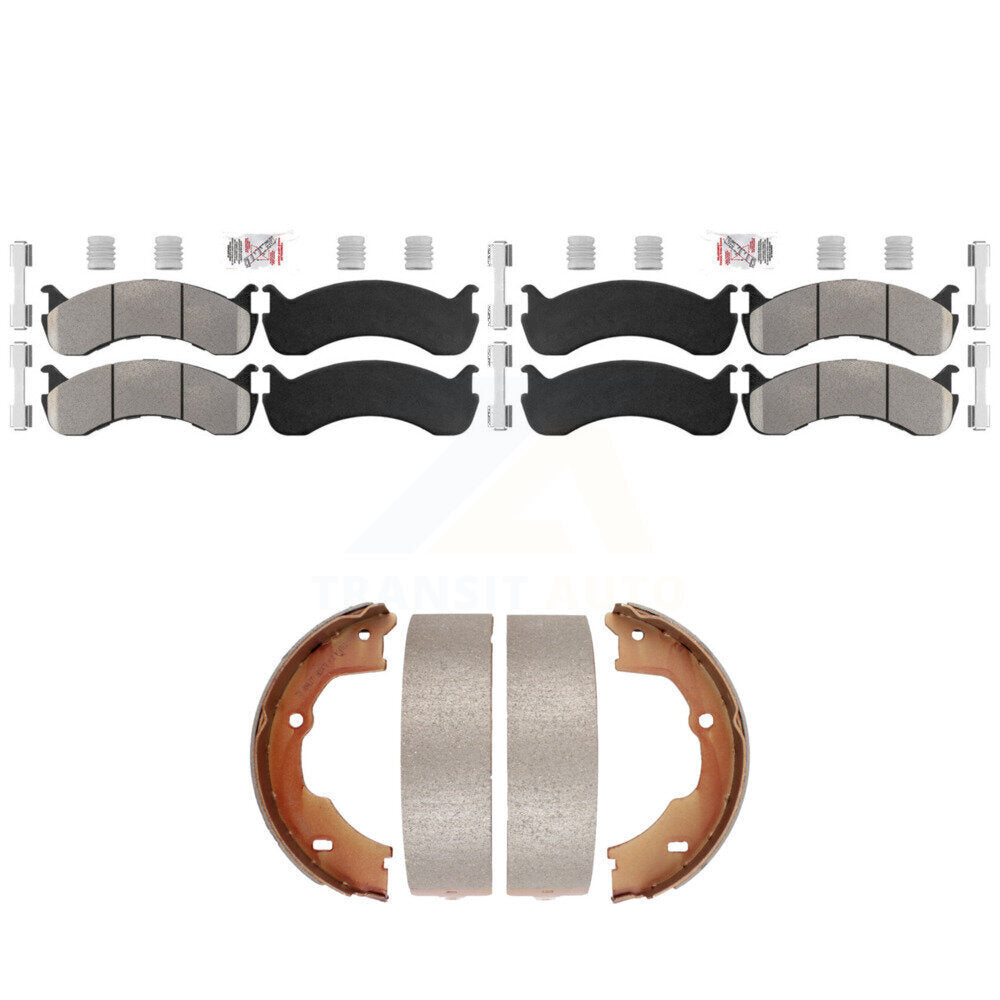 Front Rear Semi-Metallic Disc Brake Pads And Parking Shoes Kit For KNN-101392