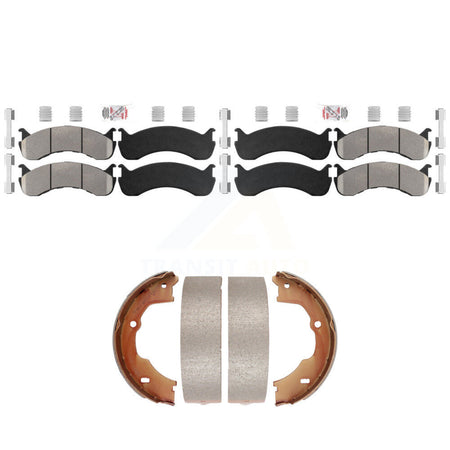 Front Rear Semi-Metallic Disc Brake Pads And Parking Shoes Kit For KNN-101392