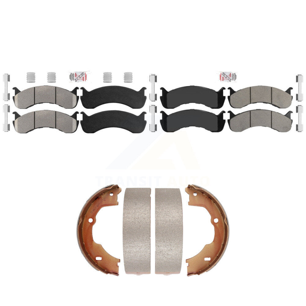 Front Rear Semi-Metallic Disc Brake Pads And Parking Shoes Kit For KNN-101394