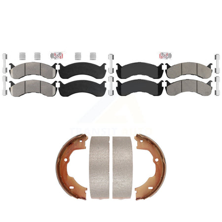 Front Rear Semi-Metallic Disc Brake Pads And Parking Shoes Kit For KNN-101394