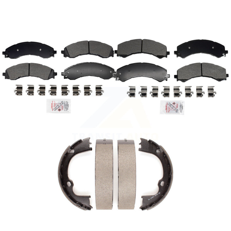 Front Rear Semi-Metallic Disc Brake Pads And Parking Shoes Kit For GMC Savana KNN-101397