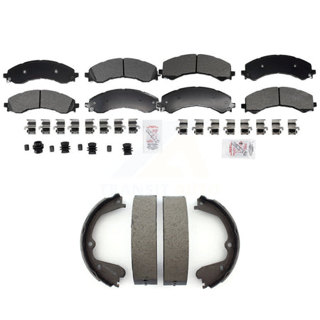 Front Rear Semi-Metallic Disc Brake Pads And Parking Shoes Kit For GMC Savana KNN-101402
