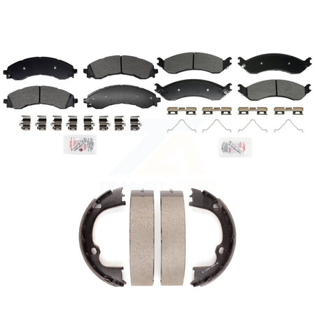 Front Rear Semi-Metallic Disc Brake Pads And Parking Shoes Kit For GMC Savana KNN-101405