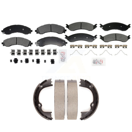 Front Rear Semi-Metallic Disc Brake Pads And Parking Shoes Kit For GMC Savana KNN-101406