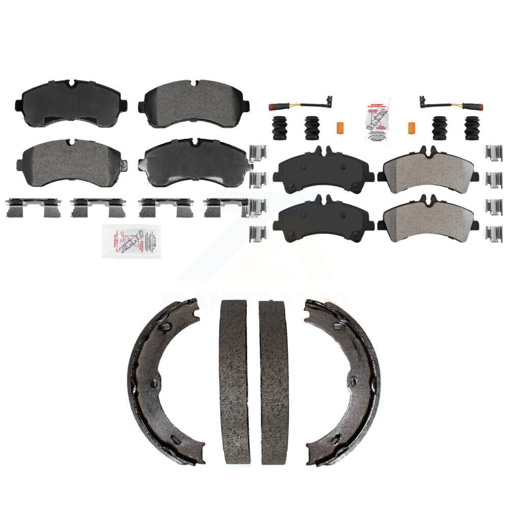 Front Rear Semi-Metallic Disc Brake Pads And Parking Shoes Kit For KNN-101409