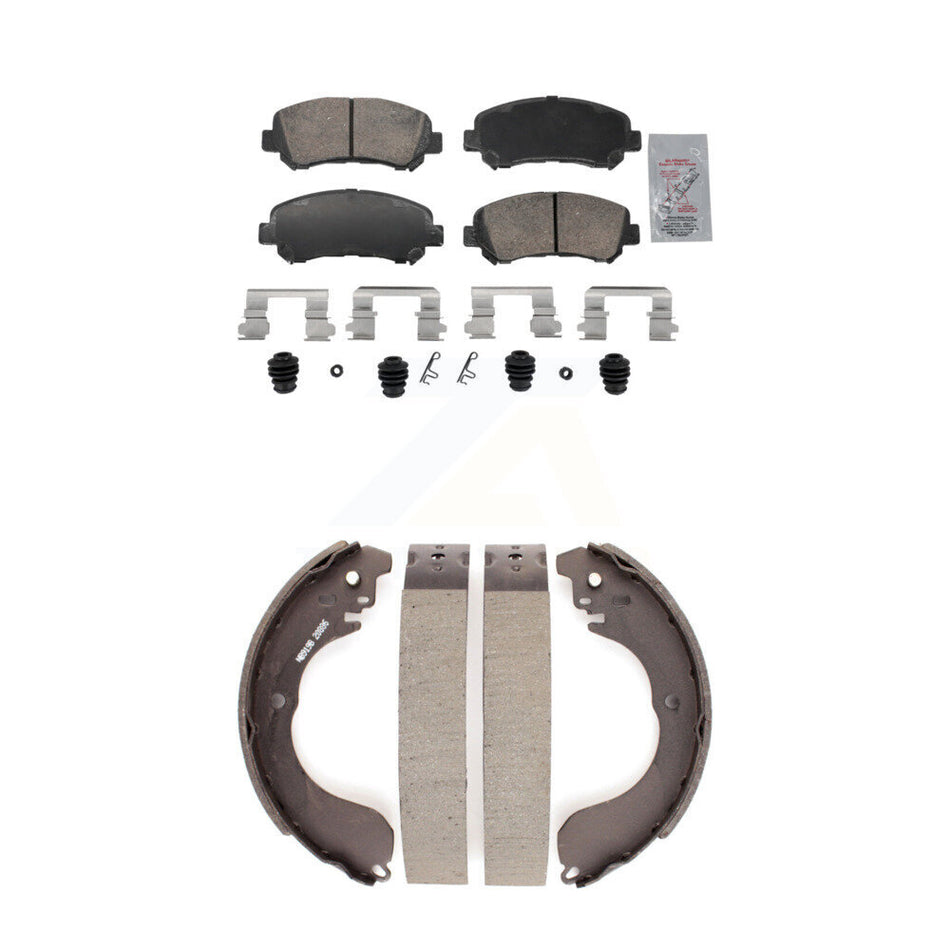 Front Ceramic Disc Brake Pads And Rear Drum Shoes Kit For 07-12 Nissan Sentra SE-R Spec V KNN-101416