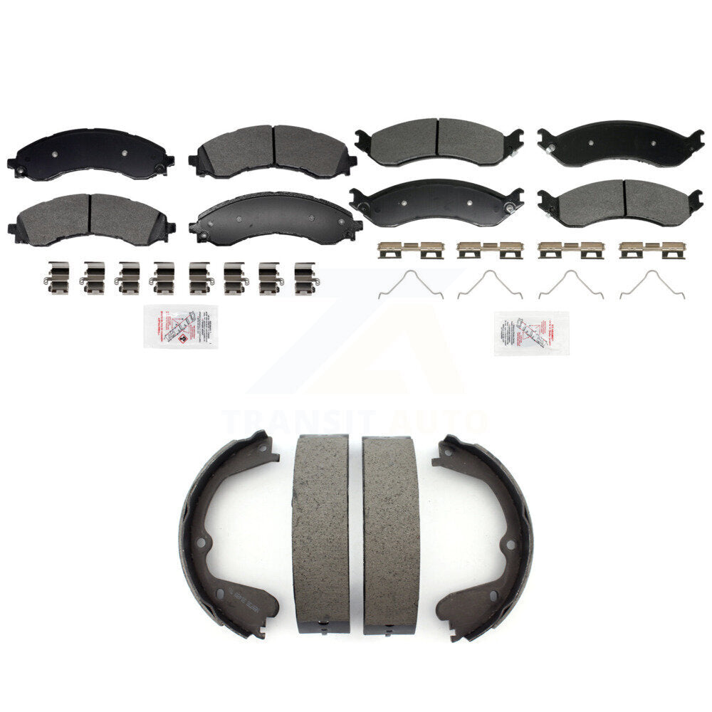 Front Rear Semi-Metallic Disc Brake Pads And Parking Shoes Kit For GMC Savana KNN-101418
